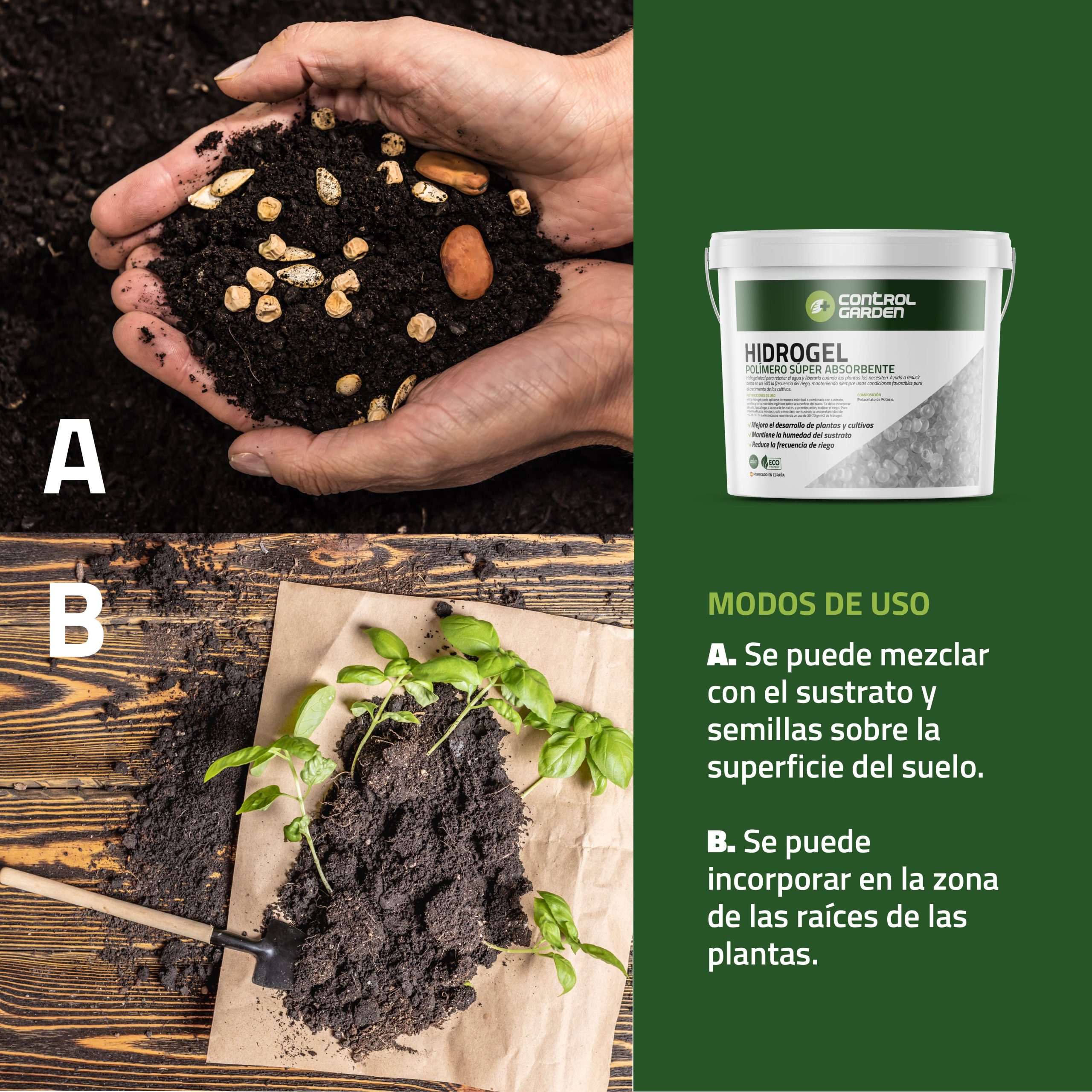 Hidrogel retenedor de agua 10 kg para cultivos y jardinería · foto 4