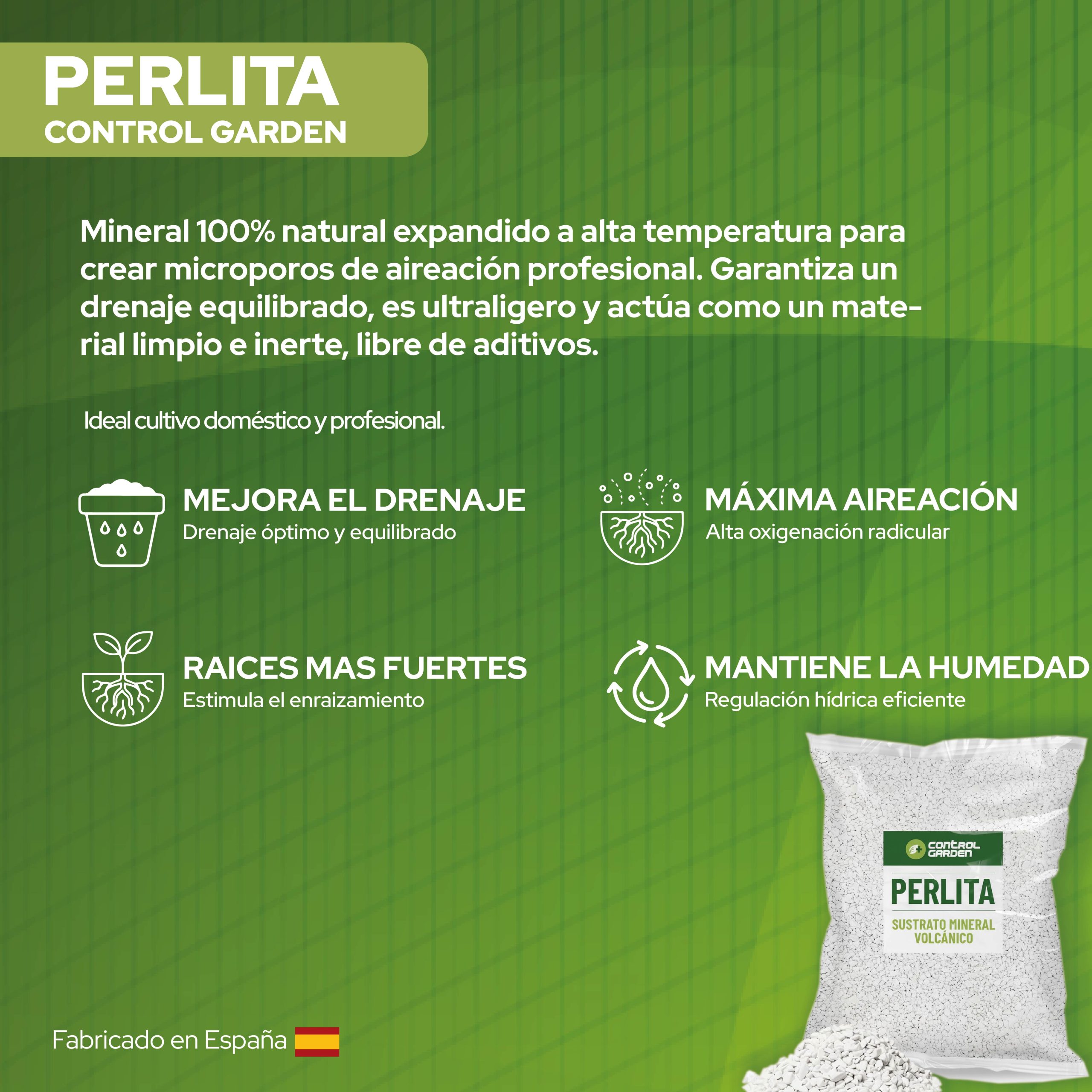 Perlita 3L de Control Garden para mejorar el drenaje y aireación en cultivos. · foto 6