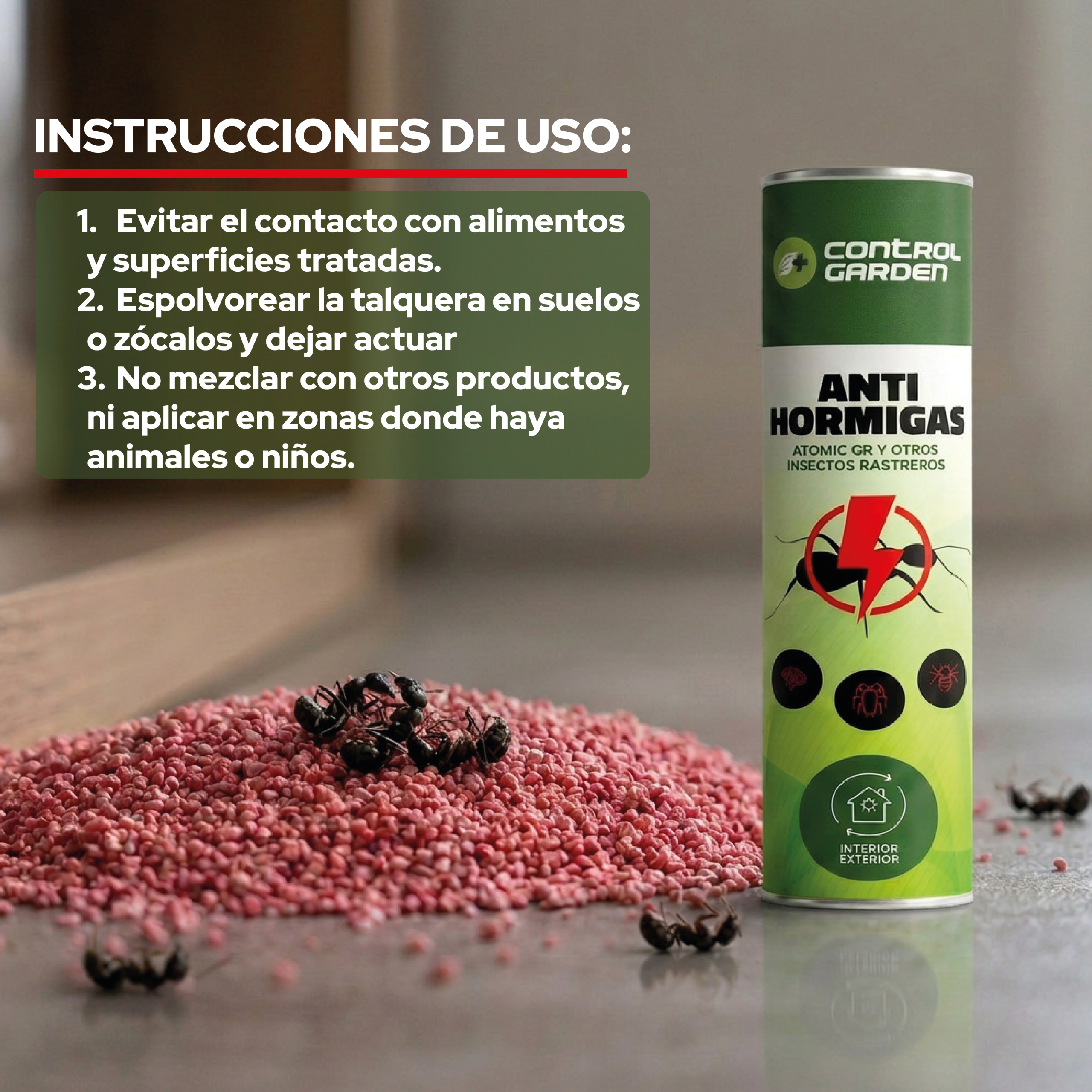Talquera antihormigas 600 g para control de plagas en el hogar · foto 5