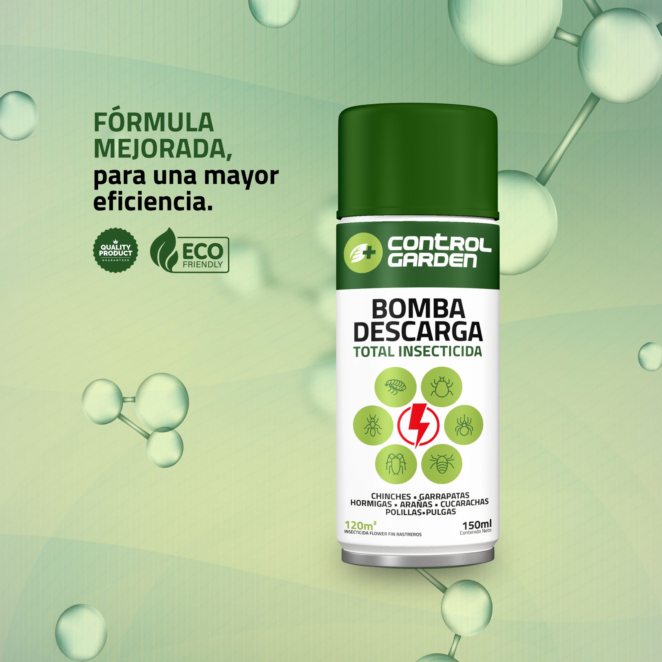 Insecticida Bomba Descarga Total de Control Garden en envase de 250 ml · foto 3