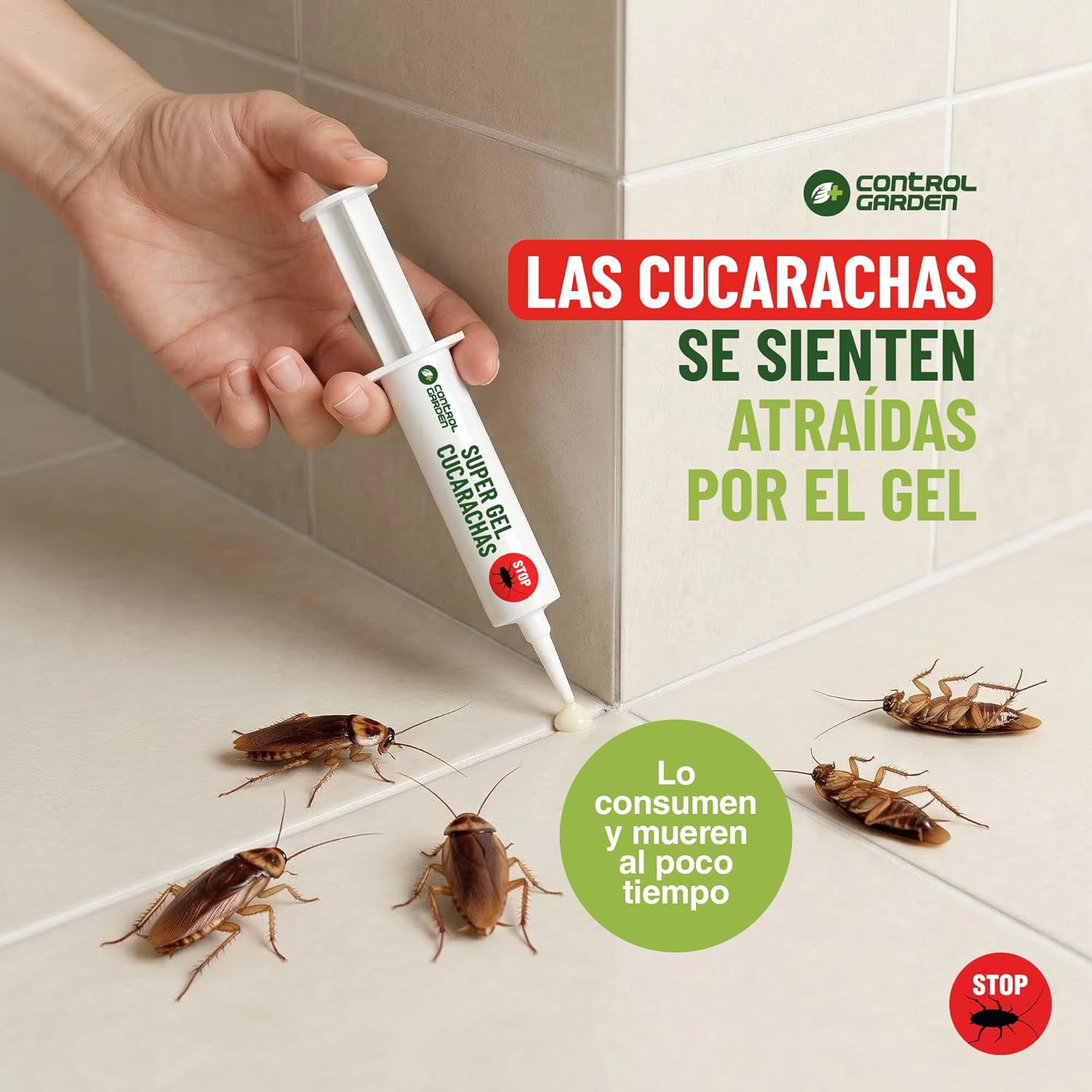 Super Gel Cucarachas en jeringuilla de 10g para eliminar plagas · foto 2