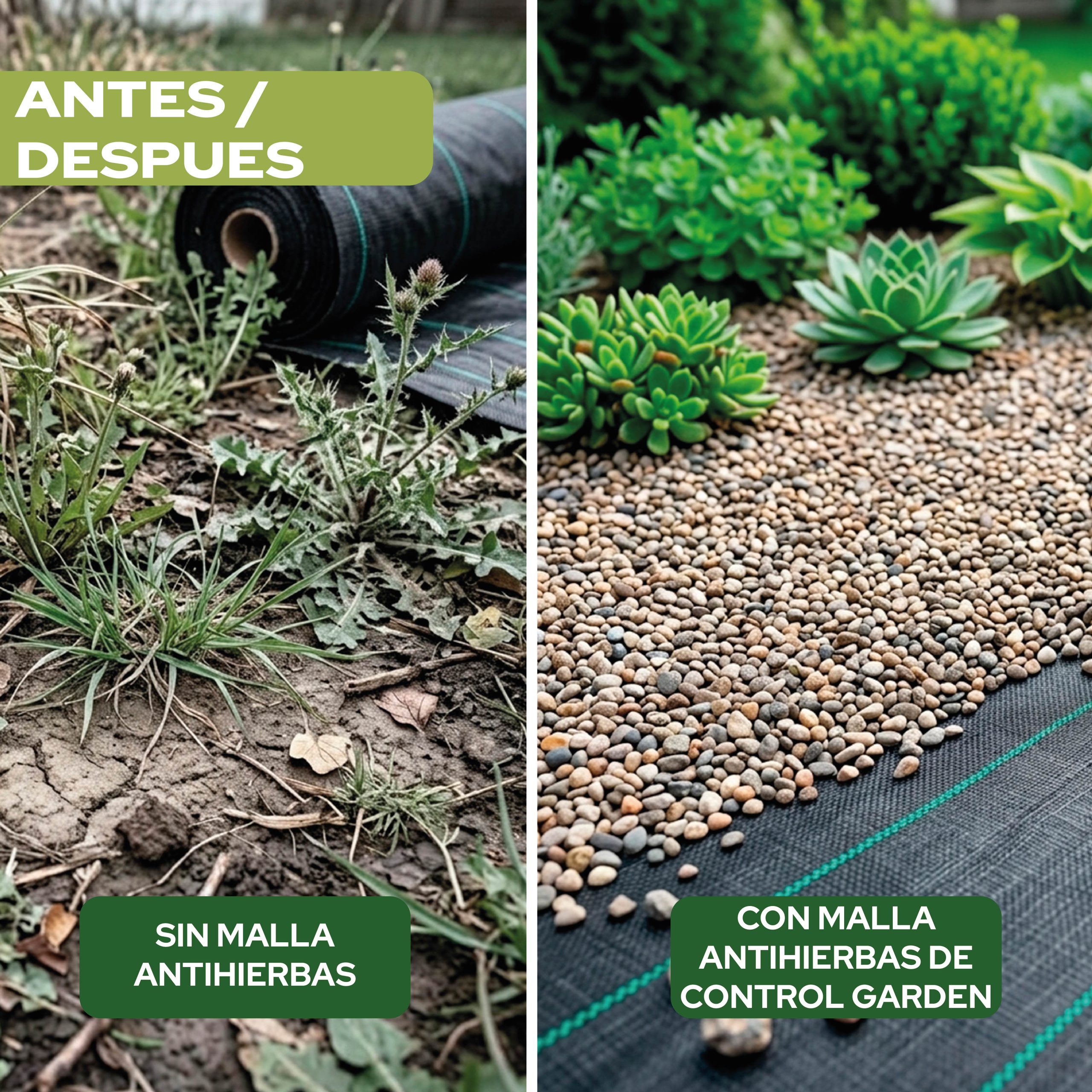 Malla antihierbas Control Garden 2 x 100 m de polipropileno de alta resistencia · foto 5