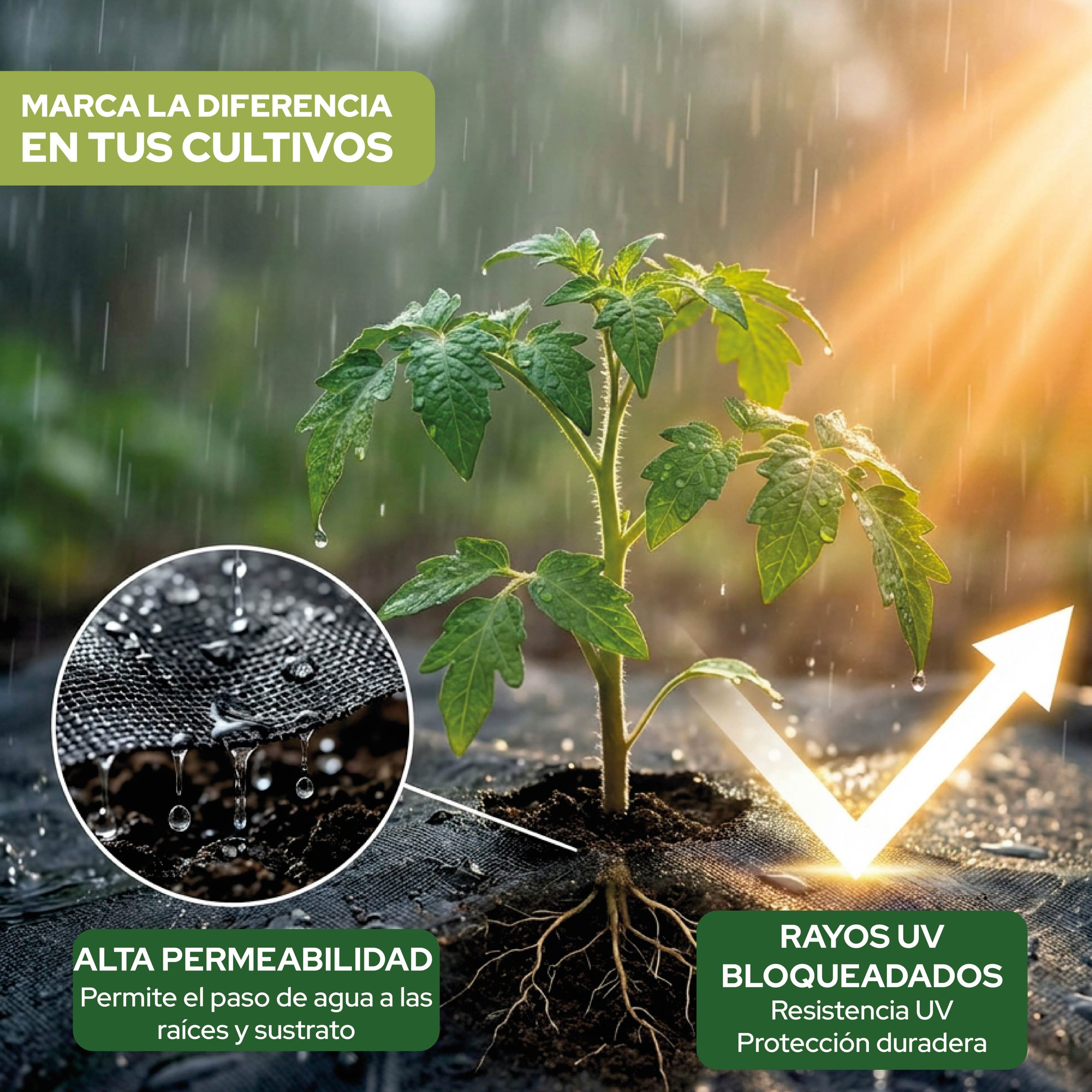 Malla Antihierbas Control Garden 2x50 m de polipropileno para jardinería · foto 2