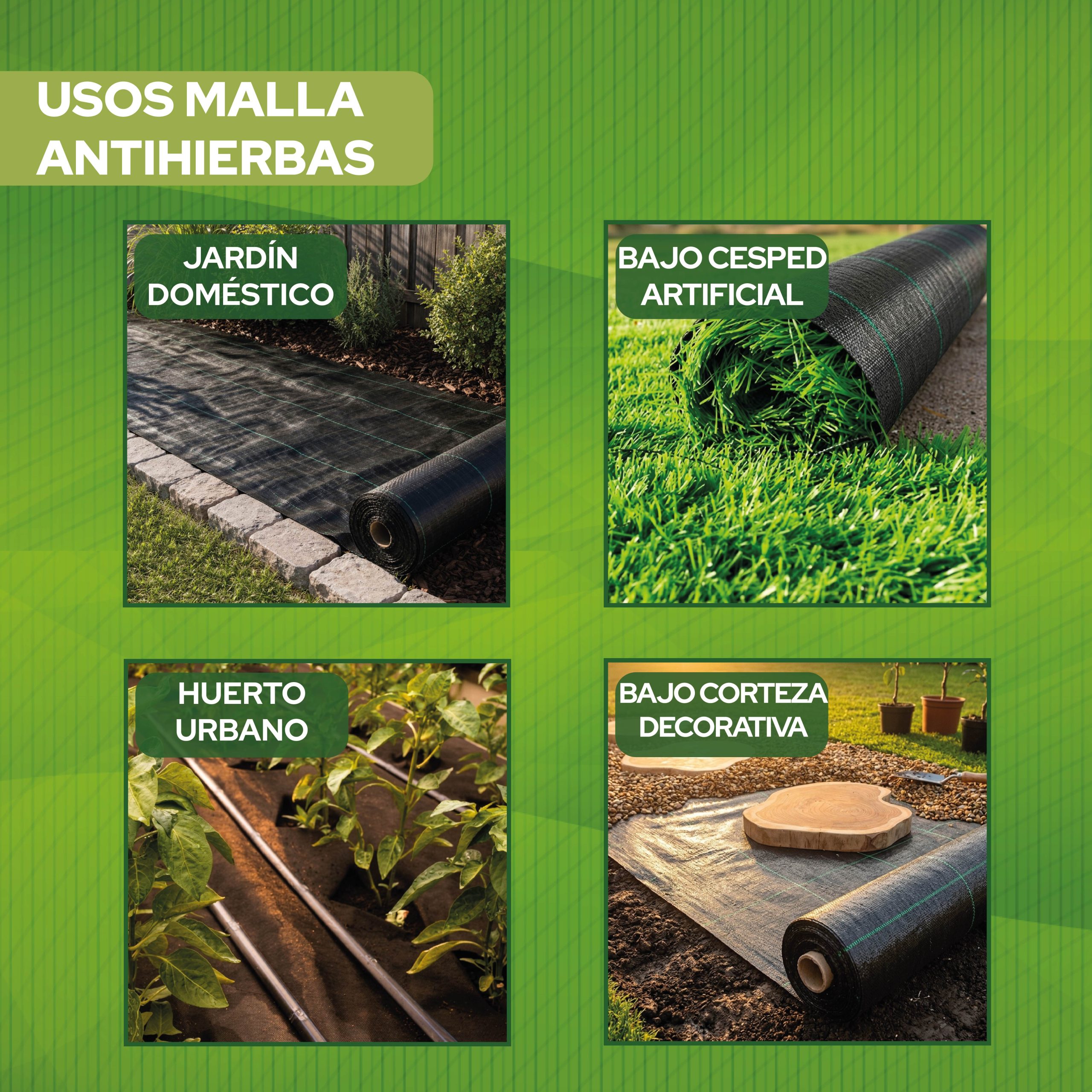Malla Antihierbas Control Garden 2x10 m 105 gr/m² para jardinería y césped artificial · foto 6