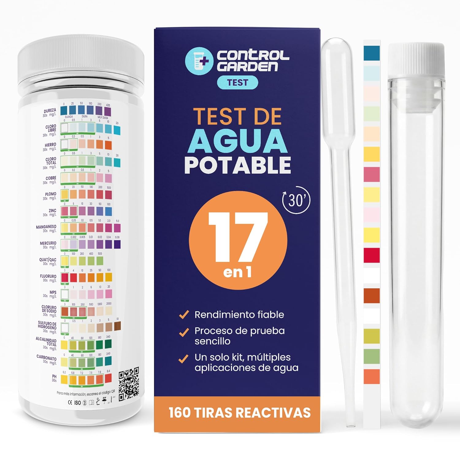 Zestaw testów wody pitnej 17 w 1 · 160 pasków testowych · Wyniki w 30s